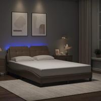 Bedframe met LED zonder matras "Zadar" cappuccino 140x200 cm
