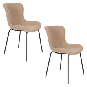 Housecraft Living Junzo Rib Eetkamerstoelen Taupe - Set van 2