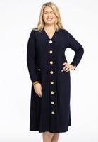 Yoek Jurk met knopen Lapel | Blauw | Maat 54/56