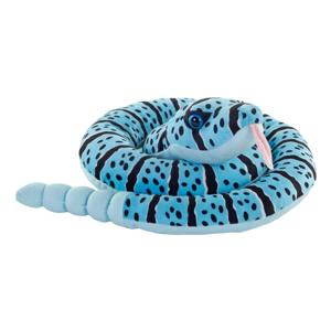 Pluche ratelslang knuffel - 91 cm - slangen - reptielen - blauw - speelgoed knuffeldier