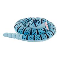 Pluche ratelslang knuffel - 91 cm - slangen - reptielen - blauw - speelgoed knuffeldier