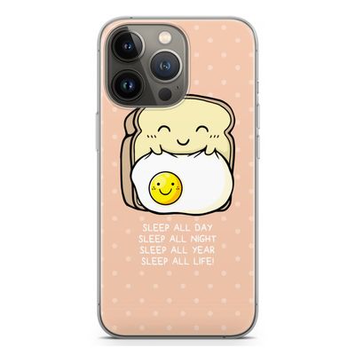 Sleep All Day: iPhone 13 Pro Transparant Hoesje