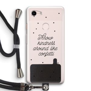 Confetti: Pixel 3 Transparant Hoesje met koord
