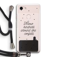 Confetti: Pixel 3 Transparant Hoesje met koord
