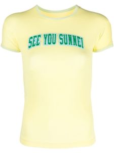 Sunnei t-shirt à détail de slogan - Jaune