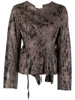 Uma Wang blouse imprimé à dos ouvert - Gris