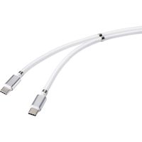 Renkforce USB-kabel USB 2.0 USB-C stekker, USB-C stekker 2.00 m Wit Vergulde steekcontacten TO-6886785 - thumbnail