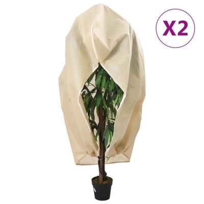 Plantenhoezen met ritssluiting 2 st 70 g/m² 1,55x1,55 m