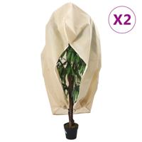 Plantenhoezen met ritssluiting 2 st 70 g/m² 1,55x1,55 m
