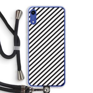 Strepen zwart-wit: Honor Play 8A Transparant Hoesje met koord