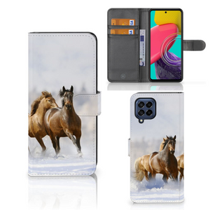 Samsung Galaxy M53 Telefoonhoesje met Pasjes Paarden