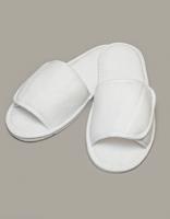 Towel City TC67 Open Toe Slipper With Hook And Loop Fastening - White - 36-41 (4-7)