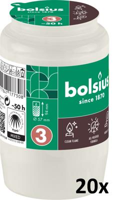 Bolsius Herdenkingslicht compo nr 3 transparant 20 stuks