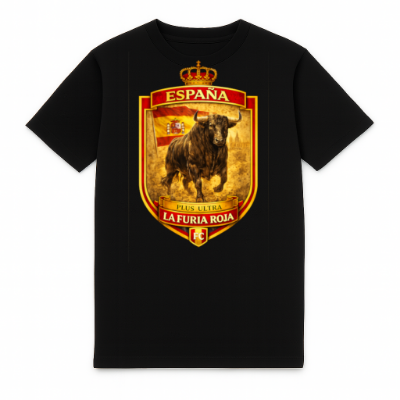 FC ELEVEN - Spanje La Furia Roja Heavy T-Shirt - Zwart