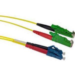 ACT 0,5 meter LSZH Singlemode 9/125 OS2 glasvezel patchkabel duplex met E2000/APC en LC/UPC connect