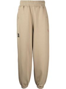 izzue pantalon de jogging Label en coton à patch logo - Marron