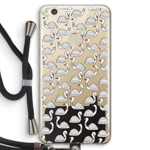 Zwanen: Huawei Ascend P8 Lite (2017) Transparant Hoesje met koord