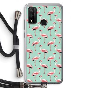 Flamingoprint groen: Huawei P Smart (2020) Transparant Hoesje met koord