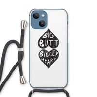 Big butt bigger heart: iPhone 13 Transparant Hoesje met koord