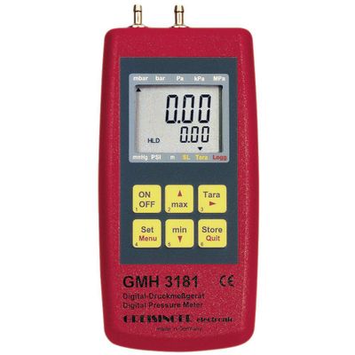 Greisinger GMH 3181-01 Gasdrukmeter Luchtdruk, Niet-agressieve gassen, Corrosieve gassen -0.001 - 0.025 bar Met datalogger