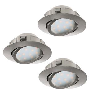 Eglo Led plafondspot Pineda Round (3x) 3x6w - 3000K - 8,4cm nikkel 95853