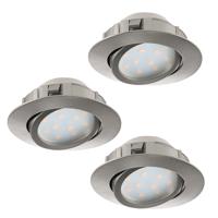 Eglo Led plafondspot Pineda Round (3x) 3x6w - 3000K - 8,4cm nikkel 95853 - thumbnail