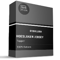 Topper Hoeslaken Jersey Katoen Stretch Antraciet 140x200 Cm Byrklund - Dekbed-Discounter.nl