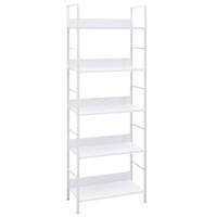 Boekenkast met 5 schappen 60x27,6x158,5 cm bewerkt hout wit