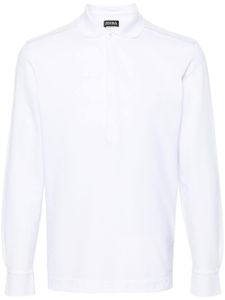 Zegna polo en coton à manches longues - Blanc