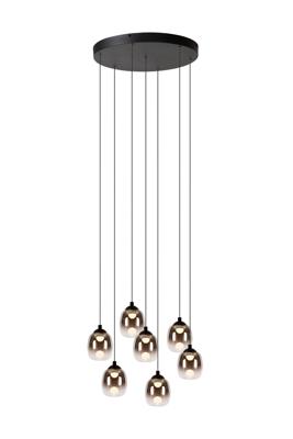 Lucide TAMINO - Hanglamp - Ø 52 cm - LED Dimb. - 7x7W 3000K - Zwart