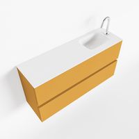 Toiletmeubel Mondiaz Ada | 100 cm | Meubelkleur Ocher | Lex wastafel Talc Rechts | 1 kraangat