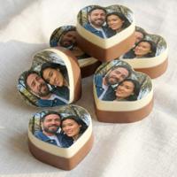 Chocolade bonbons hart met foto - 6 stuks