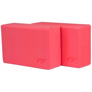 Avento yogablokken 23 x 15 cm foam roze 2 stuks