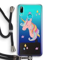 Roze eenhoorn: Huawei P Smart (2019) Transparant Hoesje met koord