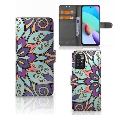Xiaomi Redmi 10 Hoesje Purple Flower Xiaomi Redmi 10 Hoesje Purple Flower