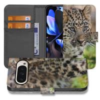 Elegant Google Pixel 10 Pro XL Book Case Hoesje met Pasjes in Baby Luipaard Design