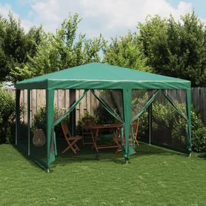 VidaXL Partytent met 8 mesh zijwanden 4x4 m hdpe groen