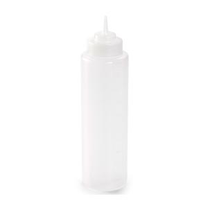 Doseerfles/sausfles - kunststof - transparant - met schenktuit - 500 ml - 22 cm