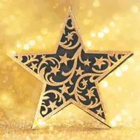 Duni 3-laags tissue servet glimmering star 33x33cm goud 20 stuks