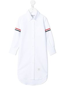 Thom Browne Kids robe-chemise Oxford à ruban gros-grain - Blanc