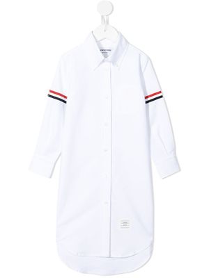 Thom Browne Kids robe-chemise Oxford à ruban gros-grain - Blanc