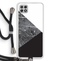 Combinatie marmer: Samsung Galaxy A22 4G Transparant Hoesje met koord