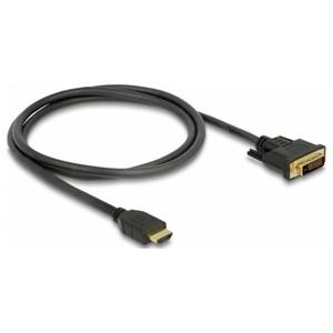 Delock 85652 HDMI-kabel HDMI / DVI Aansluitkabel HDMI-A-stekker, DVI-D 24+1-polige stekker 1 m Zwart Afgeschermd (drievoudig), Vergulde steekcontacten