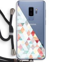 Gekleurde driehoekjes pastel: Samsung Galaxy S9 Plus Transparant Hoesje met koord