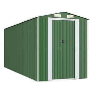 vidaXL Tuinschuur 192x523x223 cm gegalvaniseerd staal groen