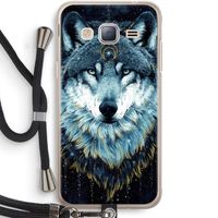 Darkness Wolf: Samsung Galaxy J3 (2016) Transparant Hoesje met koord
