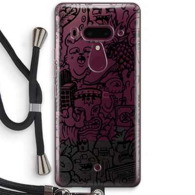 Vexx Black Mixtape: HTC U12+ Transparant Hoesje met koord
