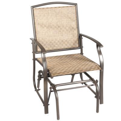 Schommelstoel Tuinschommelstoel Patiostoel Relaxstoel Enkele Schommelzitje Patio-Stoel voor Tuin Veranda Achtertuin Zwembad Bruin