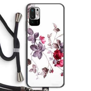 Mooie bloemen: Xiaomi Redmi Note 10 5G Transparant Hoesje met koord