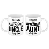 Awesome Aunt en Uncle looks like mok - Cadeau beker set voor Oom en Tante   -